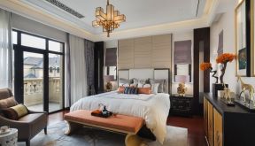 中式独栋别墅装修 2020主卧室床设计