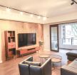现代北欧风格客厅木质电视墙装修效果图片