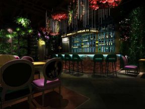 田园风格餐厅装修效果图 2020创意酒柜吧台装修效果图