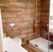 小卫生间淋浴房木纹仿古瓷砖效果图片 