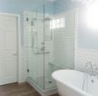 小卫生间淋浴房大自然实木地板效果图片2023