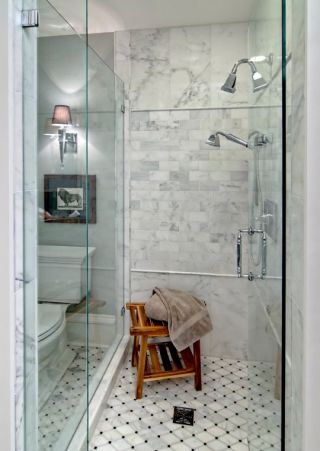 小卫生间淋浴房置物凳装修效果图片