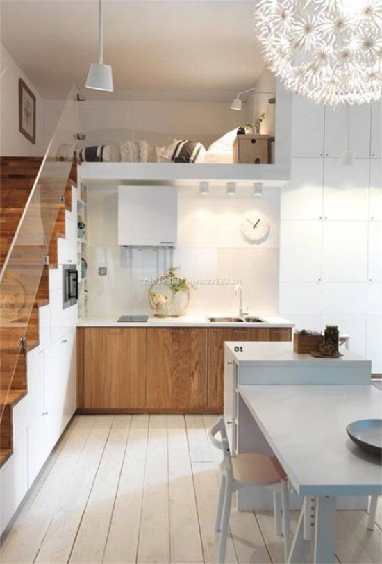 50平小复式家庭厨房设计装修图片 