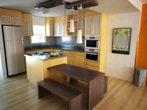 家庭小厨房设计图片 2020转角厨房整体橱柜效果图