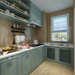 2022地中海风格厨房整体橱柜颜色装修效果图片