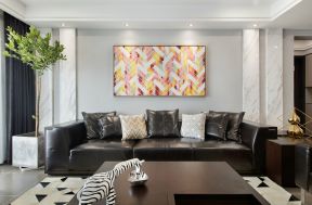 2020现代家装客厅效果图片 2020客厅装修真皮沙发图片
