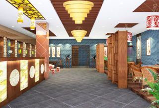 中式风格饭店走廊装修效果图大全图片