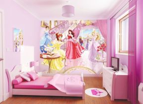 卧室藕荷色墙面漆效果图 小女孩卧室装修效果图
