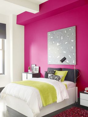 卧室藕荷色墙面漆效果图 欧式卧室