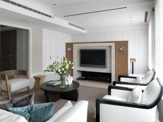 2023现代家庭客厅电视墙隔断装修设计图片