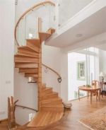 简约欧式复式楼梯玻璃扶手效果图片