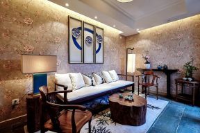 中式家庭客厅软装饰效果图