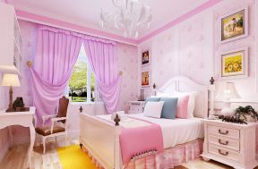 女生小卧室装修图片 2020卧室窗帘颜色效果图片