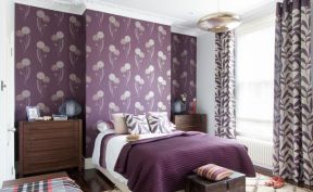 房子简单大方紫色卧室装修效果图