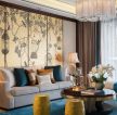 2023新中式风格客厅沙发背景墙装修效果高清图片