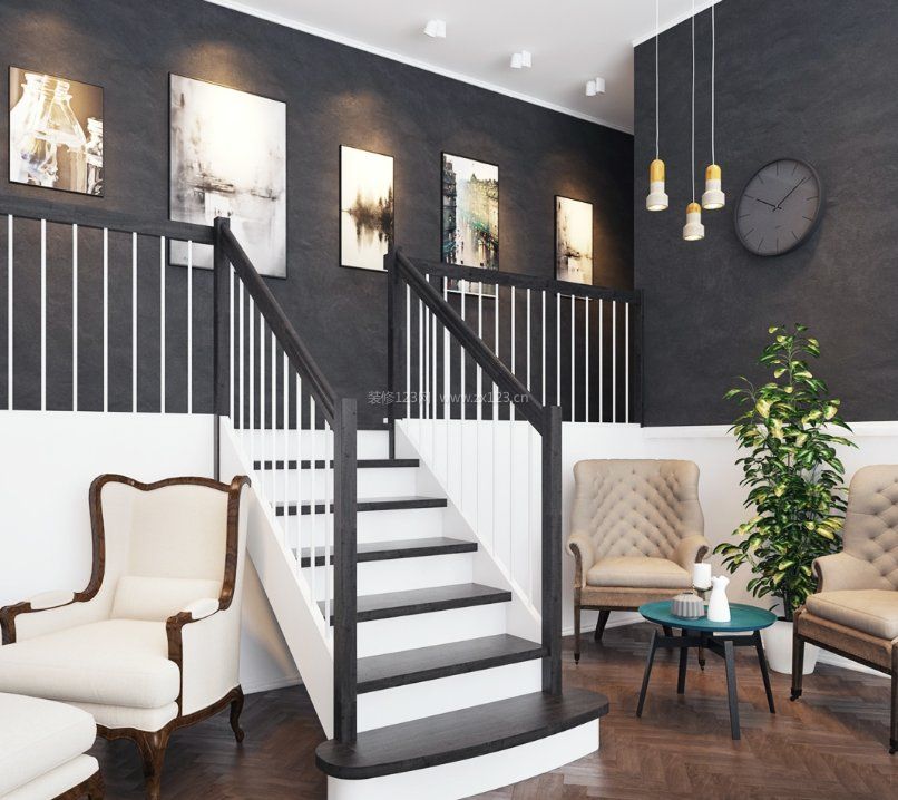 室内欧式美步楼梯设计图片