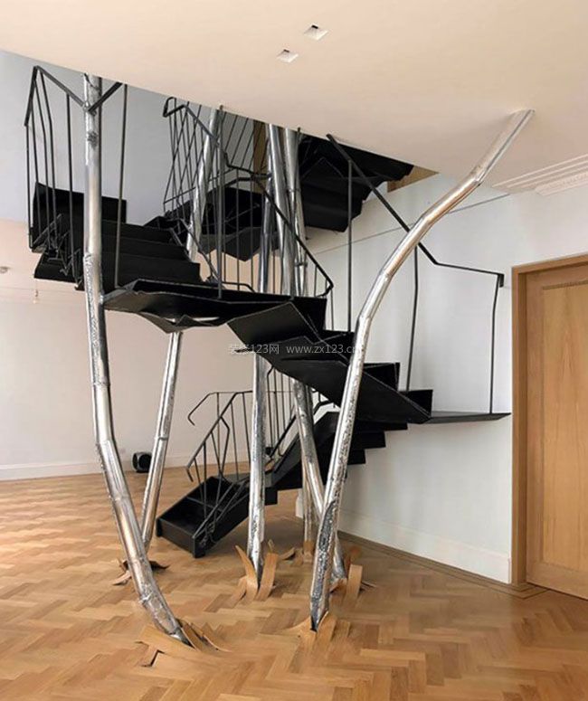 室内美步楼梯创意造型设计图片