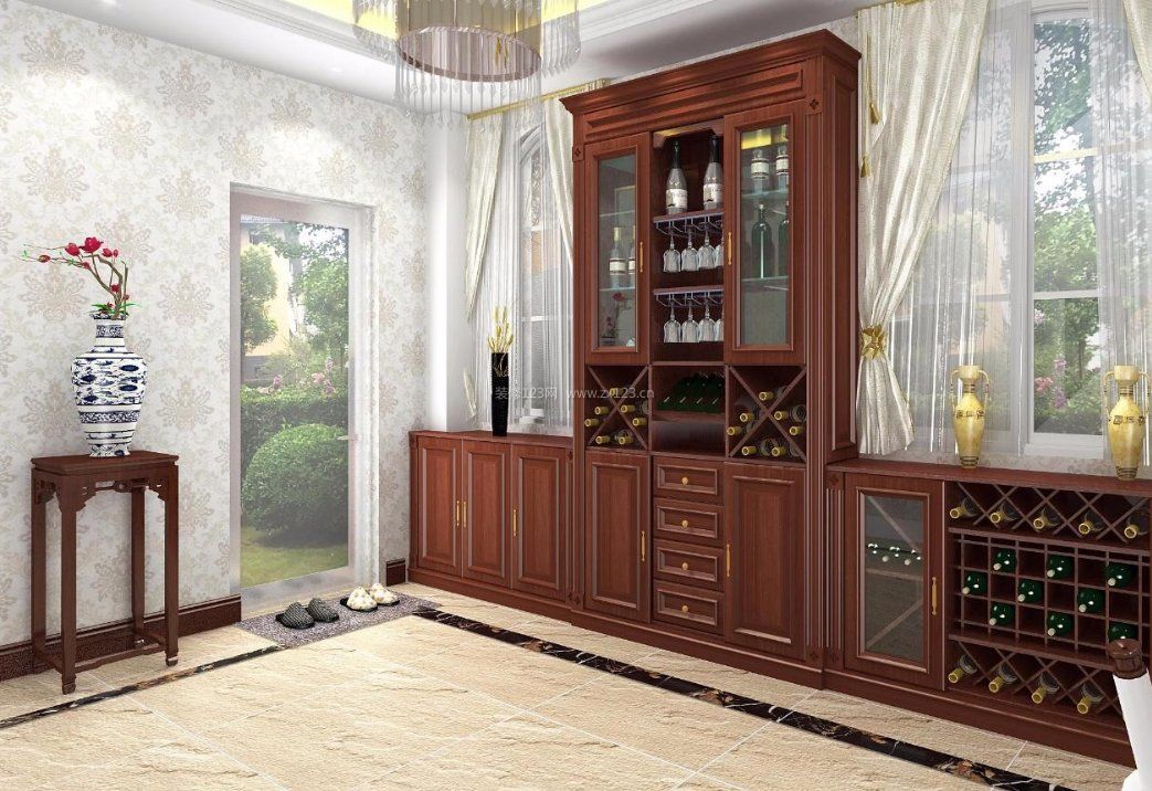 现代中式室内酒柜效果图大全图片
