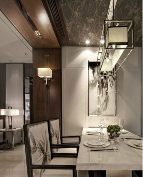 新中式家居装修效果图 2020餐厅吊顶造型设计欣赏