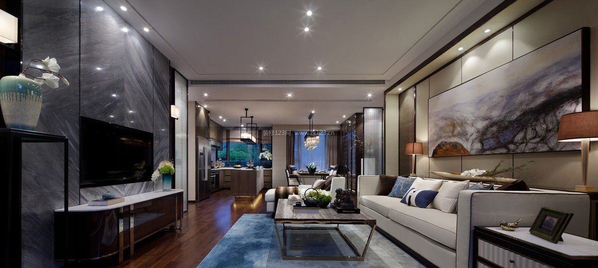 2020豪华新中式别墅室内设计效果图片