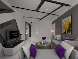 80平方小户型现代简约客厅设计装修图片2023