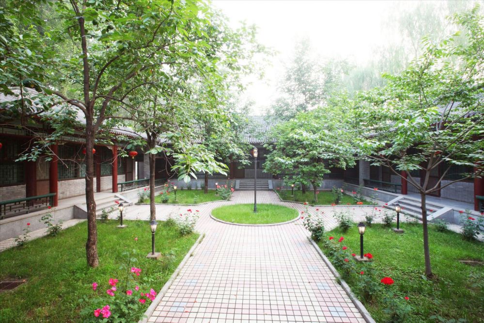 北京四合院别墅格子地砖图片