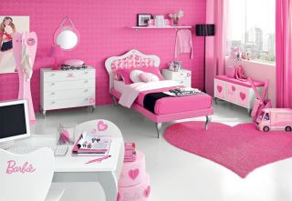 女生粉色儿童卧室房间装修2023