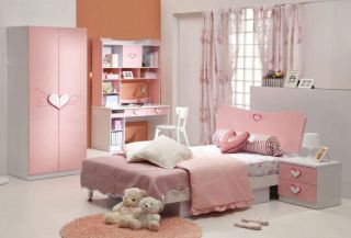 女生甜美粉色房间装修图片