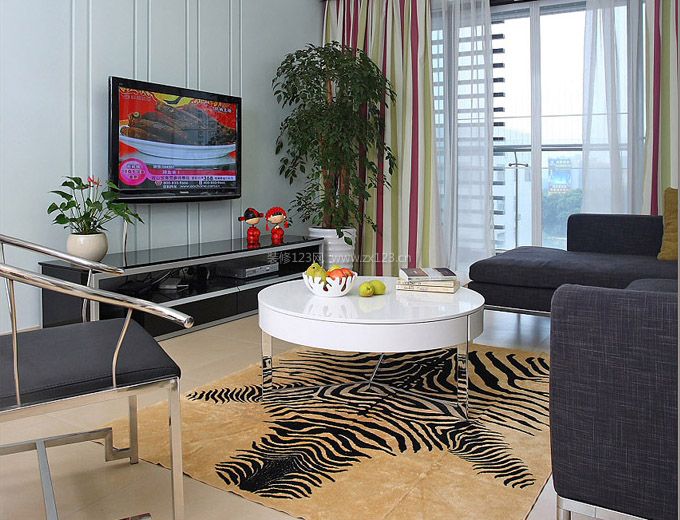 2023现代小户型客厅地毯搭配装修效果图片