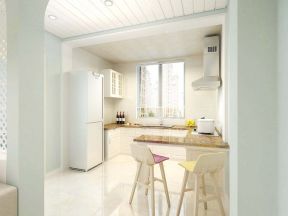 现代家装吧台式开放厨房灶台设计图片