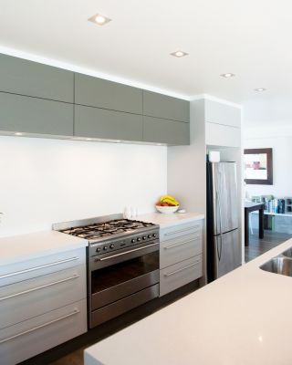现代家装室内吧台式开放厨房灶台设计