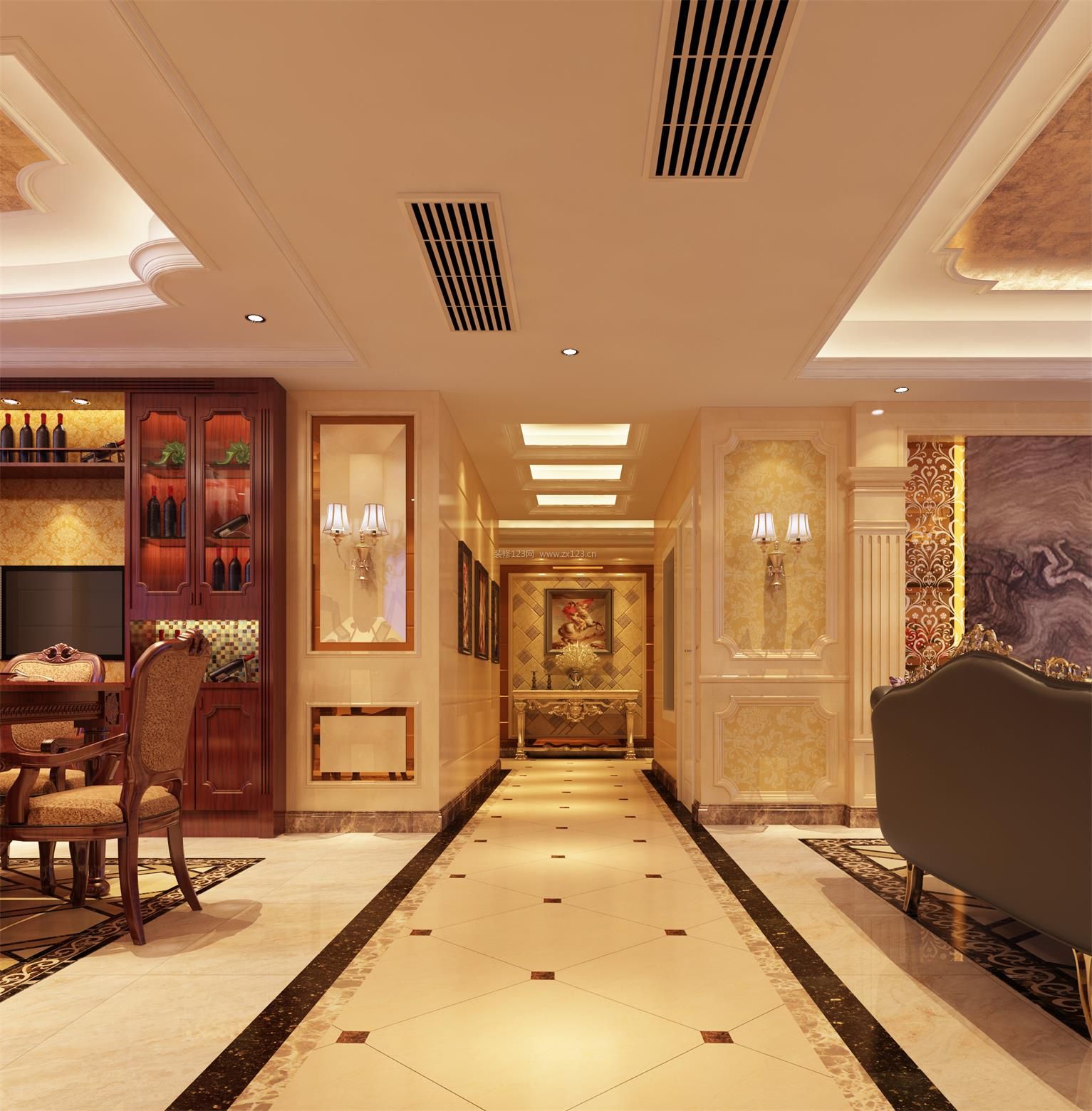 300平米欧式别墅内部装修效果图2017