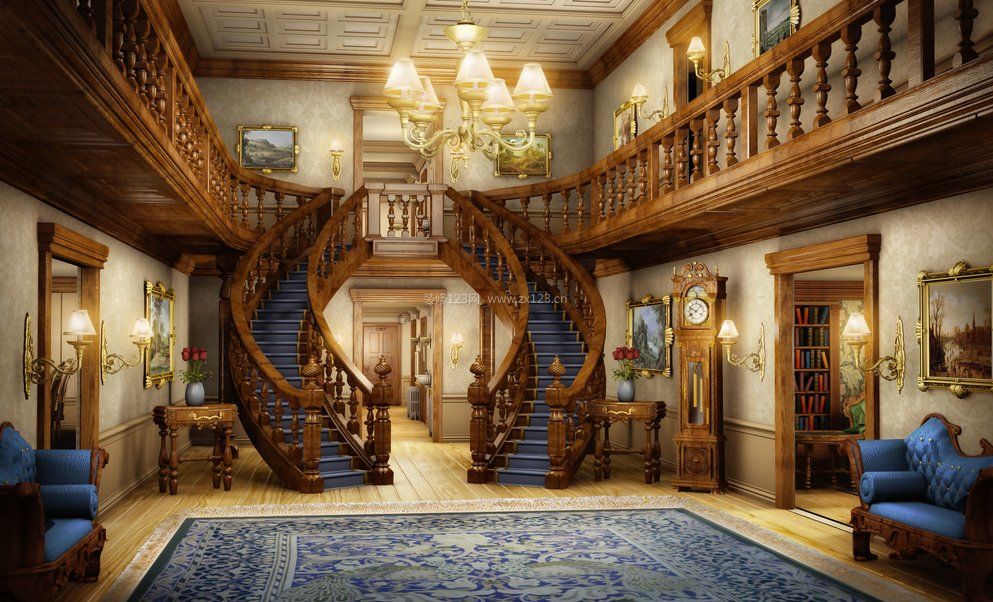 欧式古典宫廷风格旋转楼梯平面图大全