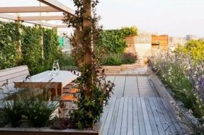 家庭屋顶花园实木地板设计图片