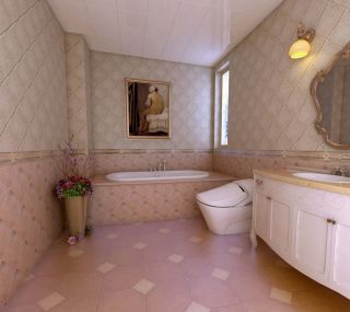小户型卫生间地面瓷砖装修图片