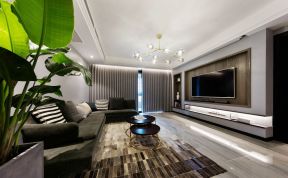 现代家装客厅最简单电视墙图片