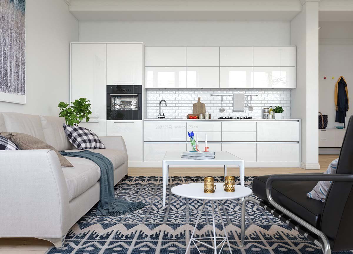 单身公寓小户型房屋客厅厨房平面设计图