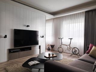 小户型单身公寓房屋电视墙隔断平面设计图