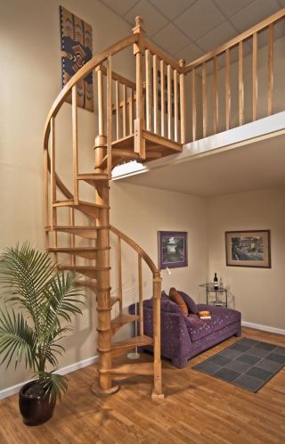 超小户型现代风格实木楼梯图片