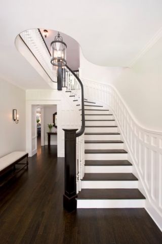 极简欧式风格实木楼梯图片