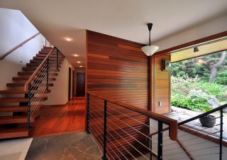 现代风格小别墅实木楼梯图片