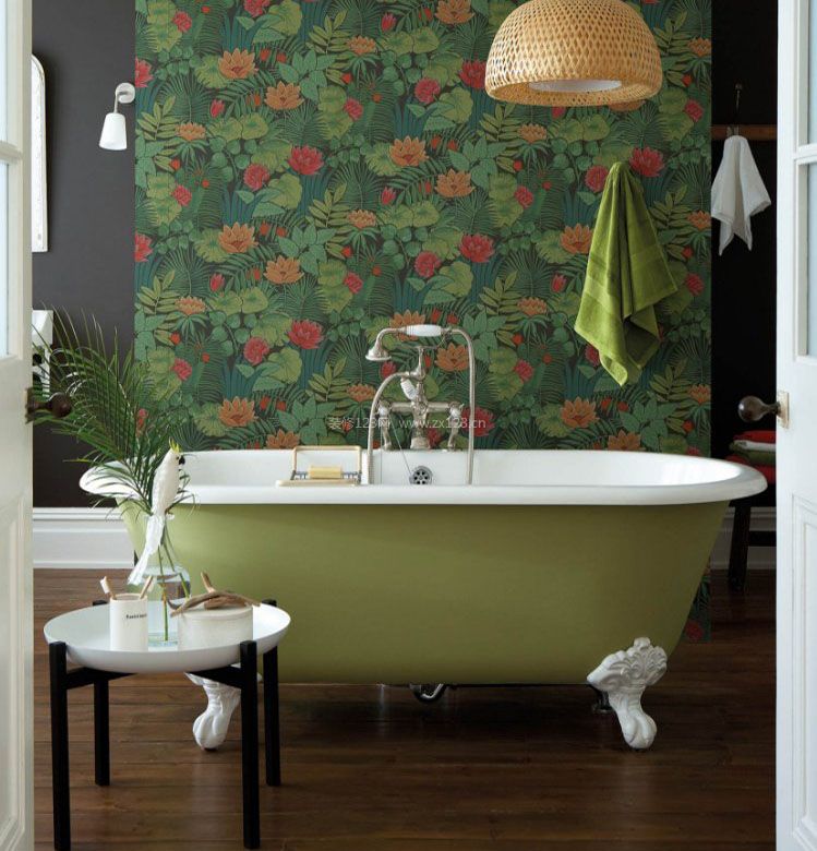 欧式复古浴室壁纸贴图