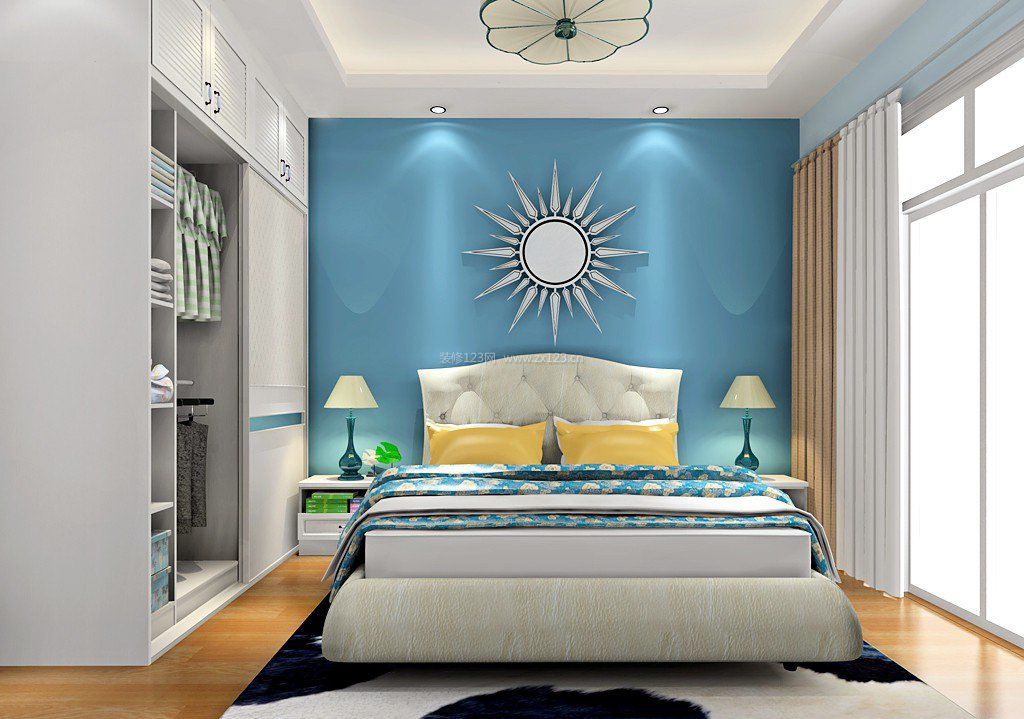 现代家装卧室墙面漆效果图片大全