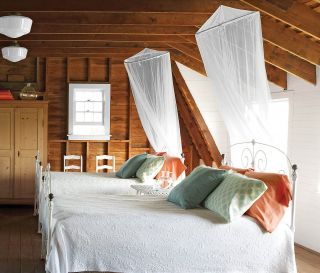 欧式风格小卧室实木吊顶效果图