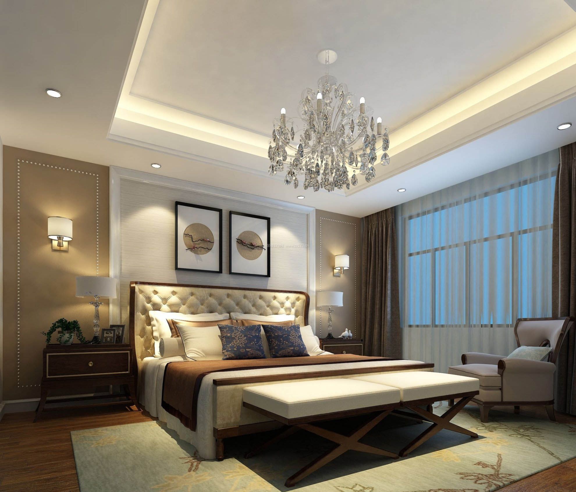 现代卧室床头背景壁灯设计图片2022