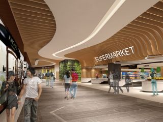 2023大型超市走廊过道吊顶设计效果图