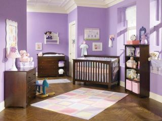 浅紫色房间古典婴儿房设计