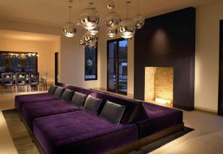 浅紫色房间沙发床装修设计