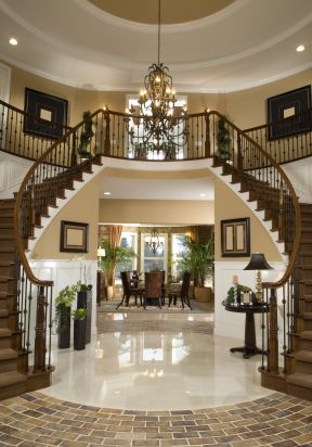 高档别墅美式楼梯扶手设计