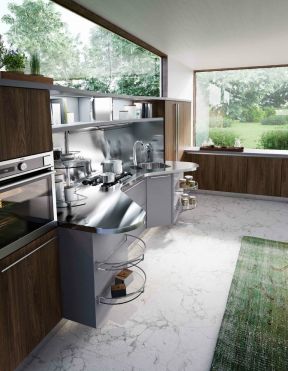 2023现代别墅小厨房组合橱柜图片